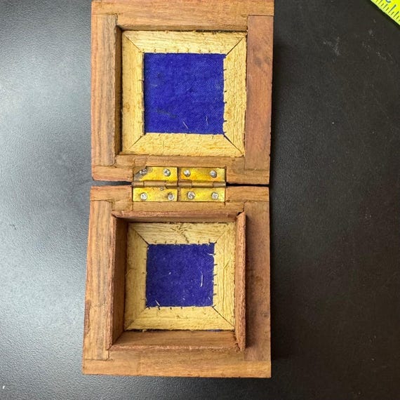 Hand Carved Wood Trinket Box Floral Design Small … - image 3