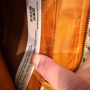 Free People Vegan Orange Faux Leather Zip Around Wristlet Wallet Clutch Studded image 3