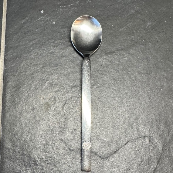 Martian Japan 18-8 Stainless Steel Spoon Vtg MCM Flatware Sunburst