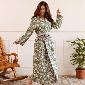 Womens Long Quilted Robe - Etsy UK