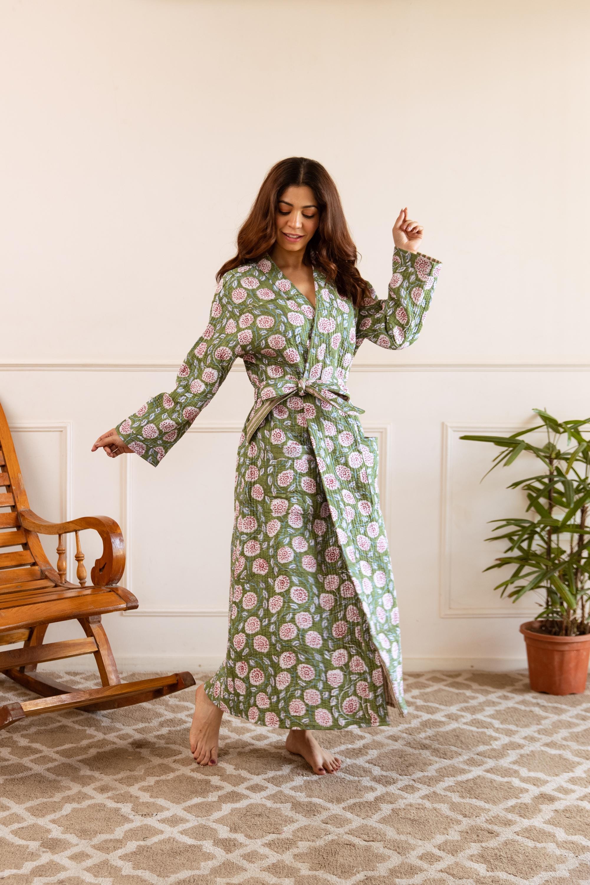Long Pink Dressing Gown - Etsy