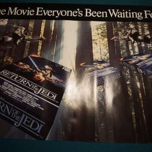 Star Wars Return of the Jedi Poster vintage 1980's roulé authentique original vidéo vidéo promo