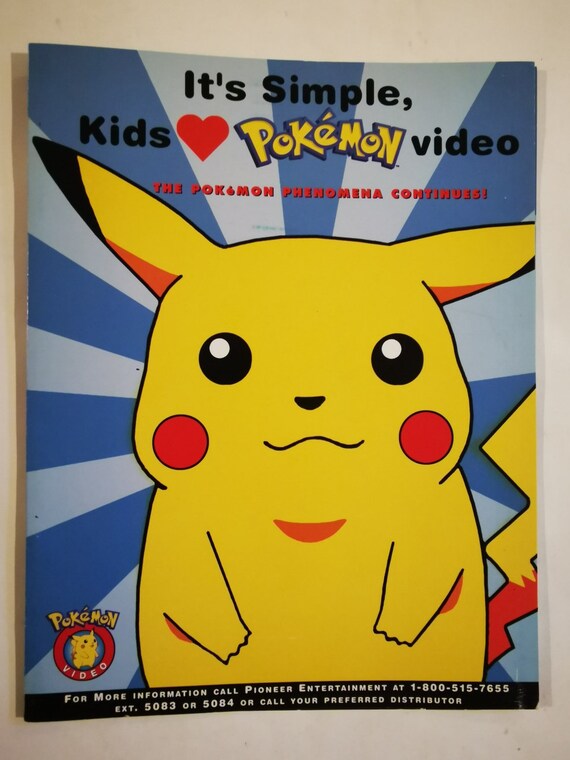 Pokemon Video DVD hoja promo genuino 1998 Nintendo Etsy España