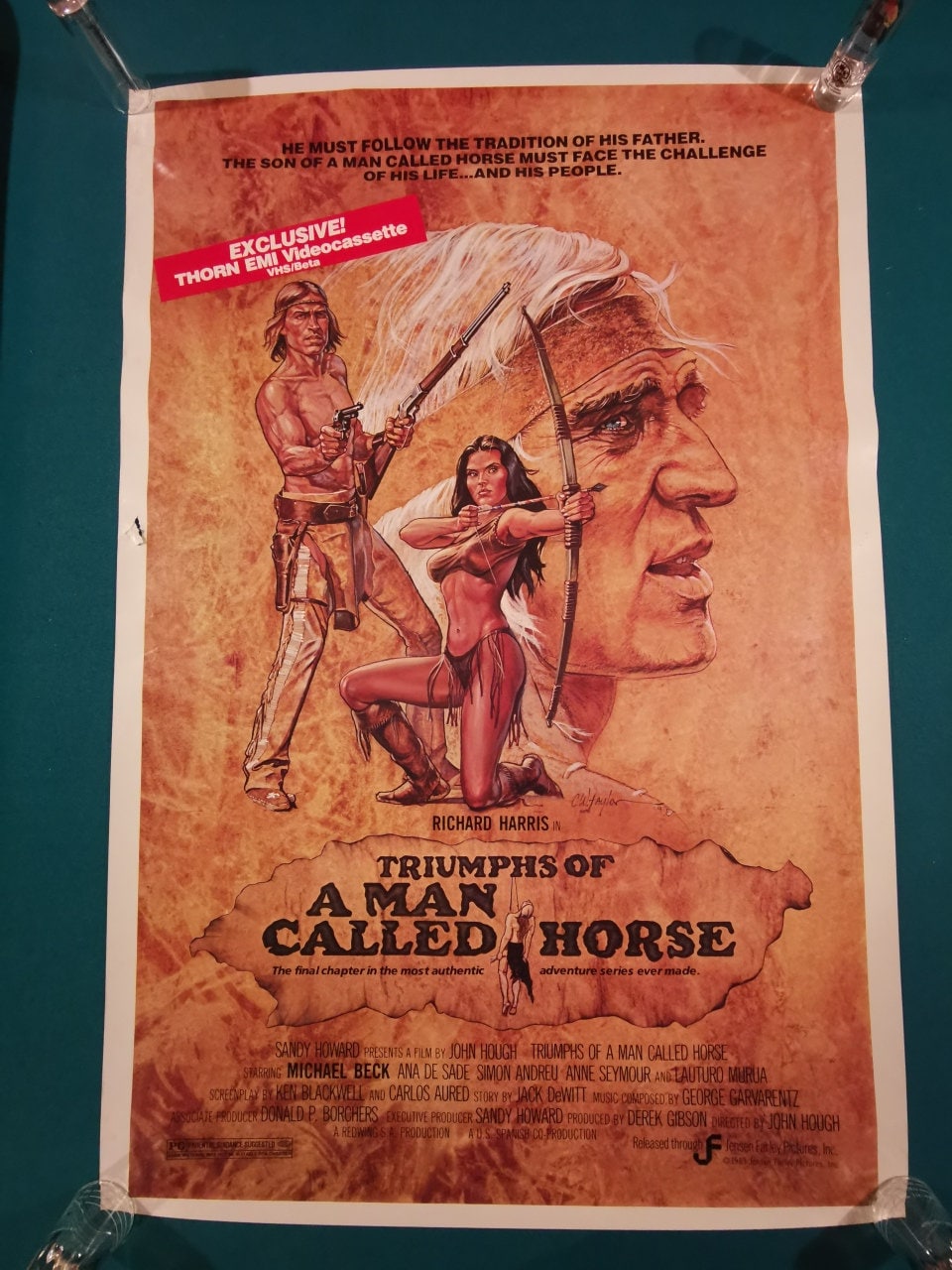 The Triumphs Of A Man Called Horse Triumphs of A Man Called Horse Movie Video Poster vtg 1984 enrollado 27
