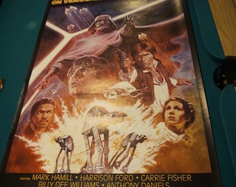 Star Wars O Império Contra-Ataca vtg 1984 filme promocional pôster vídeo promo NOS