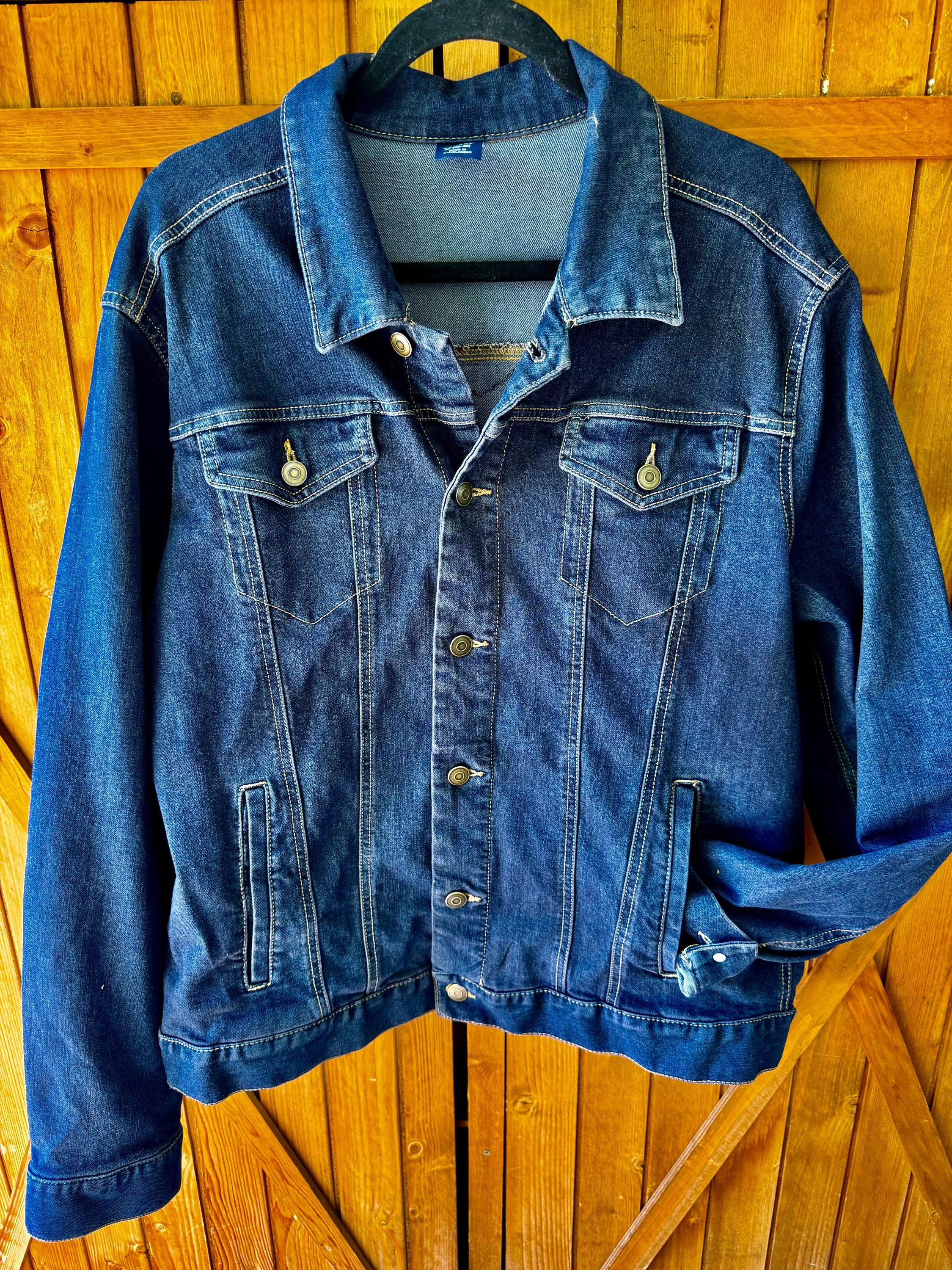 Men's Dark Denim Metallica Jean Jacket-xl-free Shipping US Only - Etsy