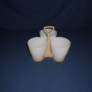 Tupperware Condiment Server Caddy With 3 Bowls And 3 Lids - Caddy Number 757 – Year 1970s