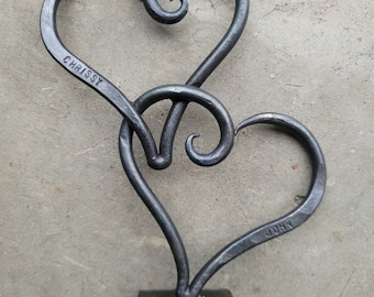 6 Year Anniversary Hand Forged Heart Sculpture - Blacksmith Made Wrought Iron Gifts - Personalized Wedding, Valentine's Gift - Iron Decor