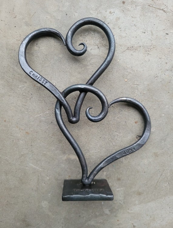 6 Year Anniversary Hand Forged Heart Sculpture Blacksmith Made Wrought Iron  Gifts Personalized Wedding, Valentine's Gift Iron Decor 