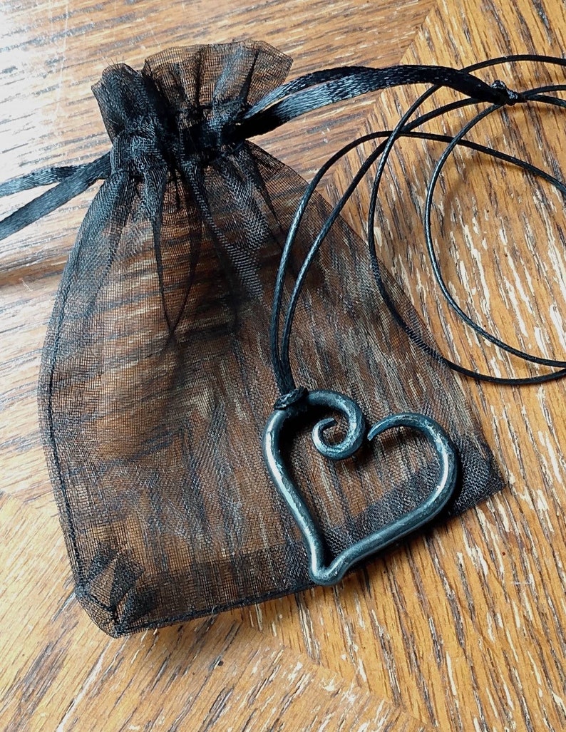 Hand Iron Necklace Pendant Blacksmith Necklace Iron Etsy