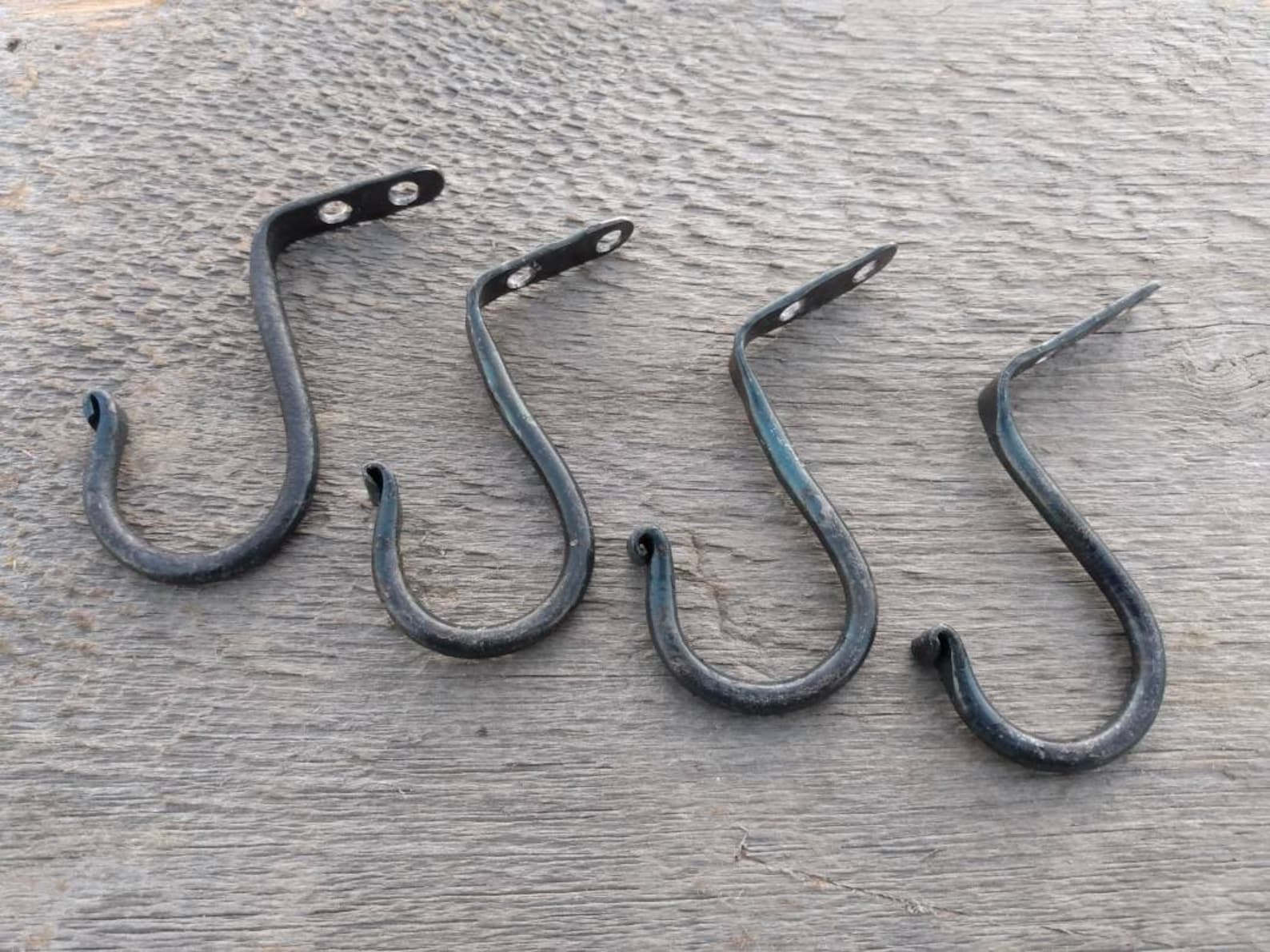 Simple Forged Hooks set of 2 12 Undermount Hooks Under | Etsy