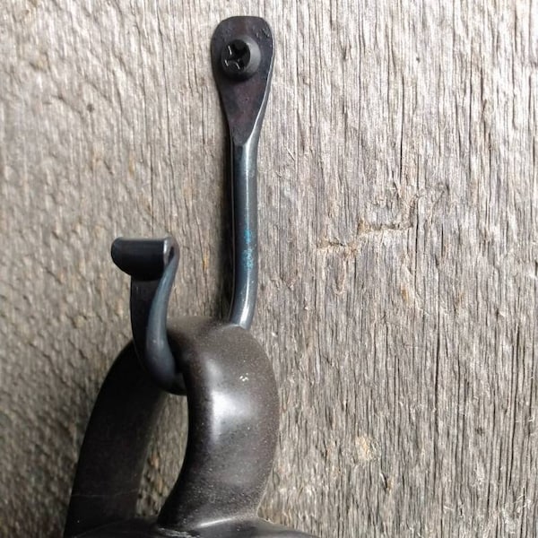 Hand-Forged J Hooks - Simple Rustic Farmhouse Hooks - Small Blacksmith Wall Hooks - Rustic Kitchen Mug Hooks