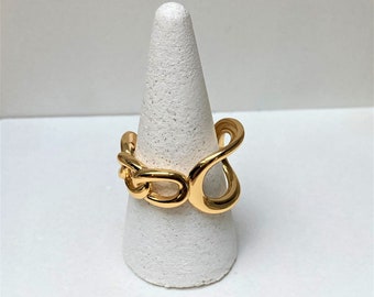 Bague ajustable anneaux plaqué or