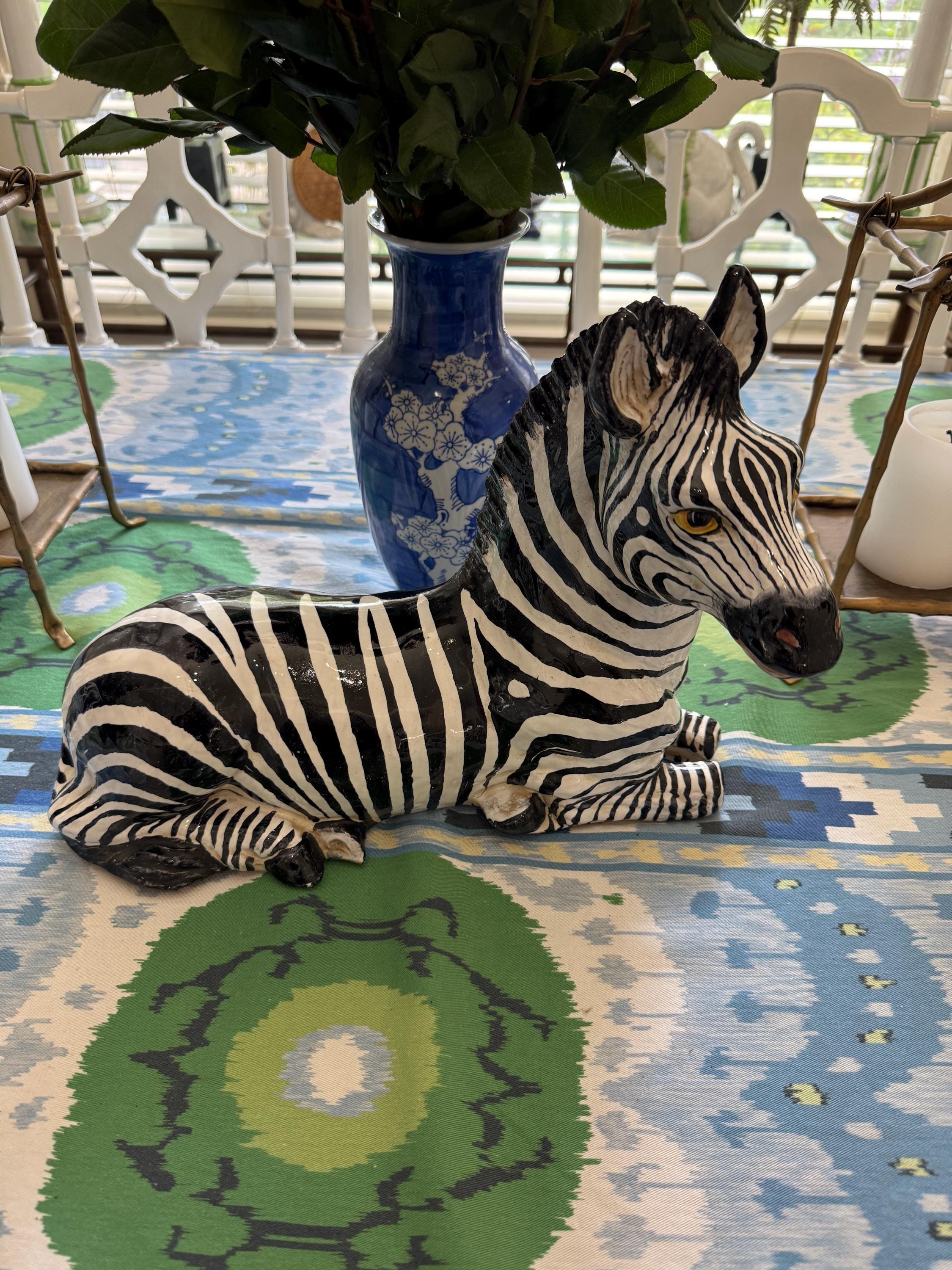 Ceramic Zebra Statue - Etsy