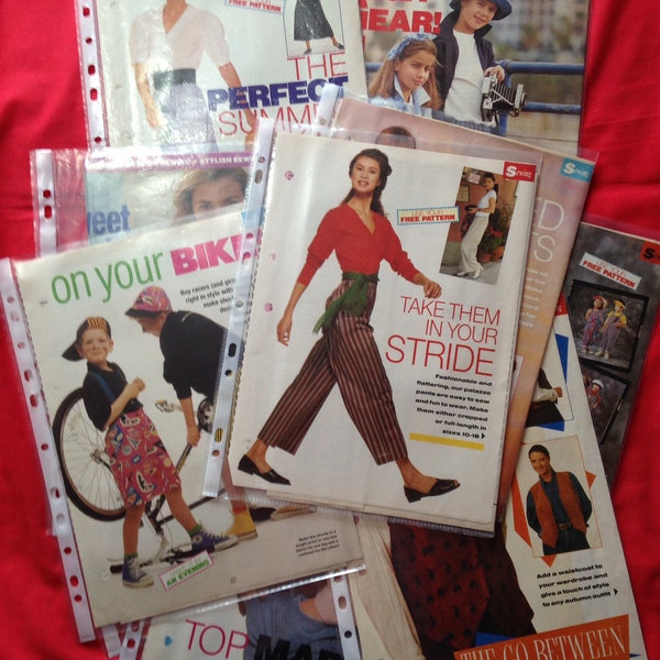 Collection of 10 Vintage 1980s, 1990s Sewing Patterns for Women and Children, Dress Making, Craft.