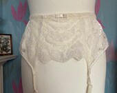 Vintage 1980s Style White Nylon Suspender Belt, Girdle. St Michael, Lingerie, Underwear, Pin-Up, Bridal