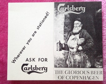 Two Vintage, Antique Progressive Whist Score Cards. Carlsberg Beer Promotional, Advertising Item. Promotional Ephemera, Card Games.