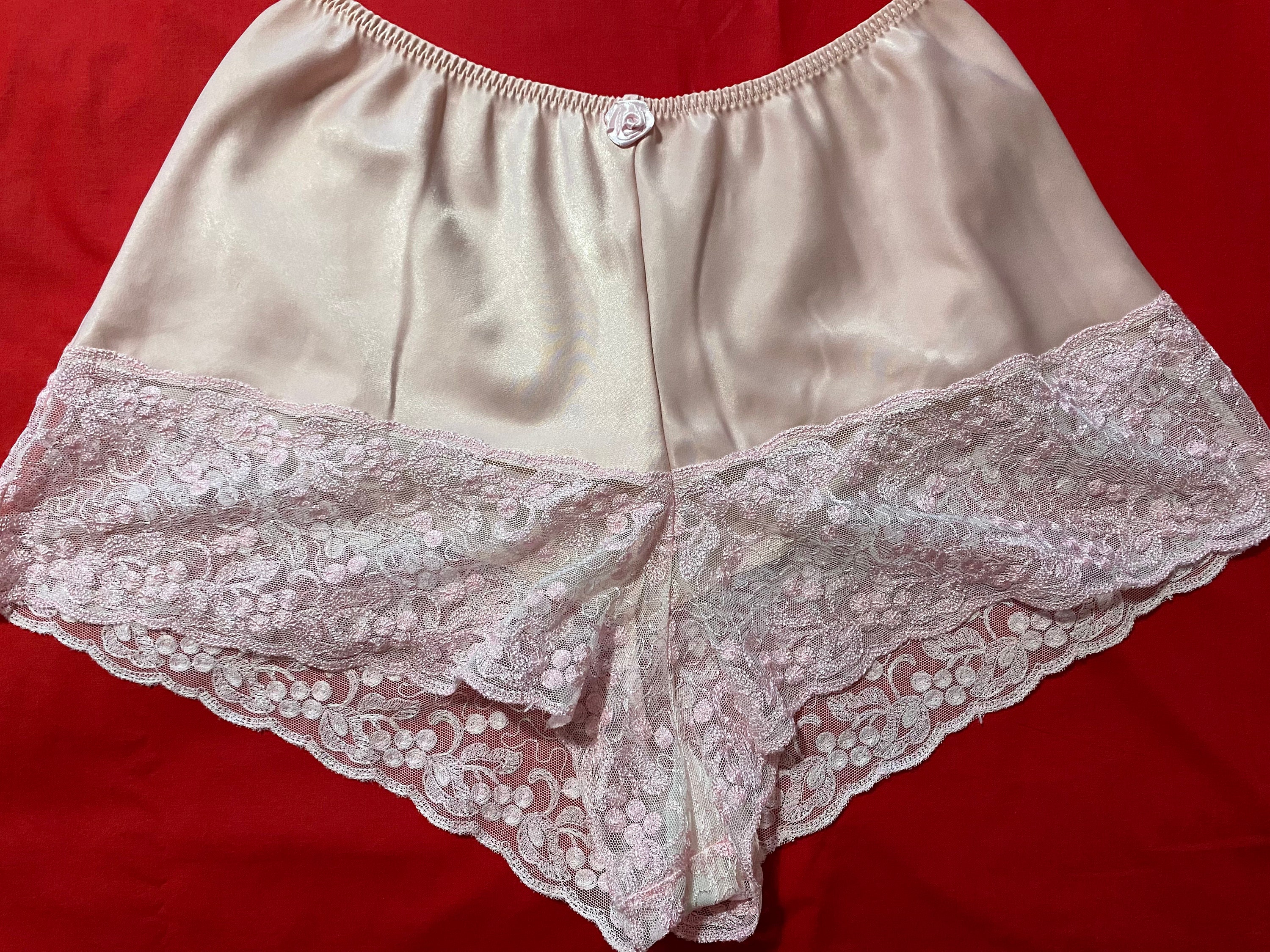 Vintage C. 1990s Dusty Pink Silky French Knickers Tap Pants