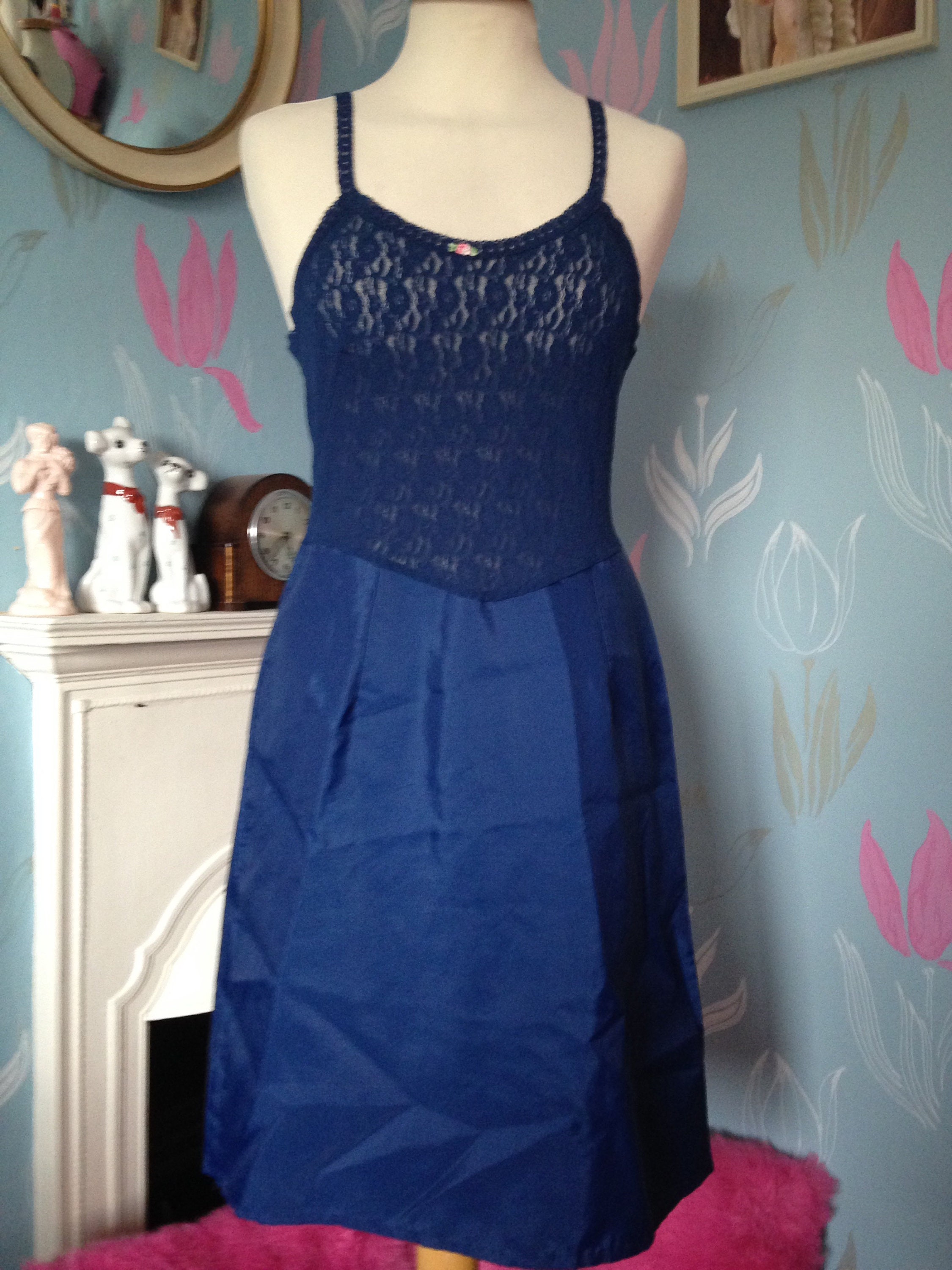 Vintage 1960s 1970s Navy Blue Full Slip Petticoat. Lingerie | Etsy