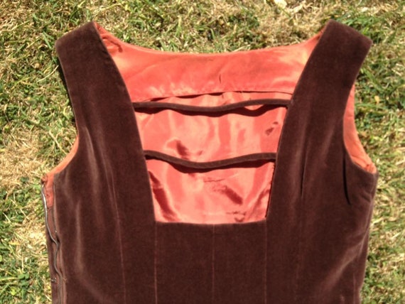 Vintage 1950s, 1960s Chocolate Brown Velvet, Velv… - image 10