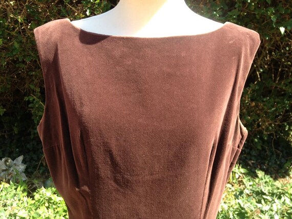 Vintage 1950s, 1960s Chocolate Brown Velvet, Velv… - image 3