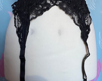 Vintage c. 1980s  Black St Michael Suspender Belt, Lingerie, Underwear, Pin-Up.