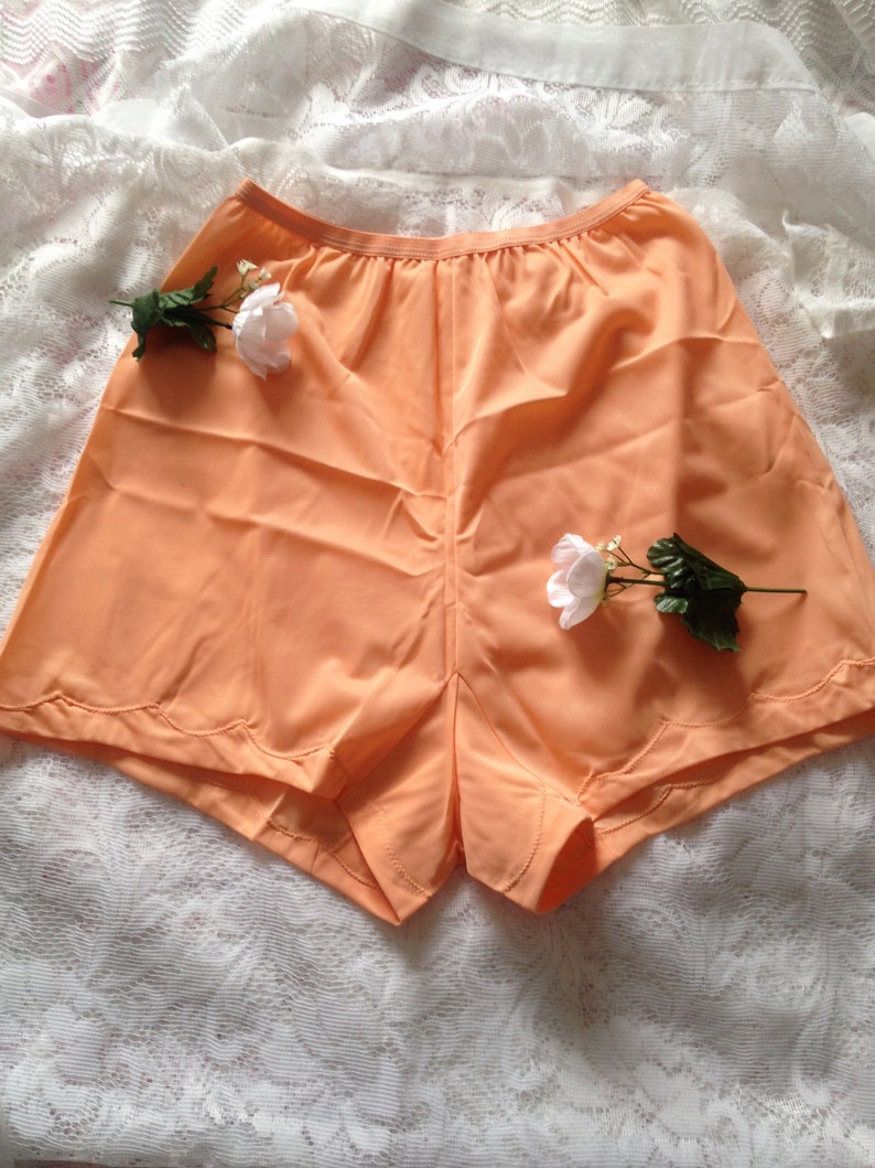 Vintage 1950s, 1960s Peach Knickers, Tap Pants, Panties. Lingerie, Underwear, Nylon. image 4