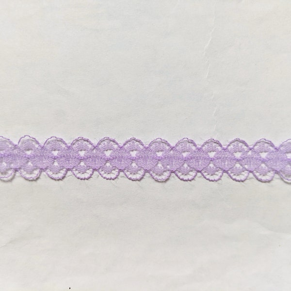 10 Yards of Light Purple Lace Trim/ 10 Yards of Lavender lace Ribbon 0.55" (14 mm)
