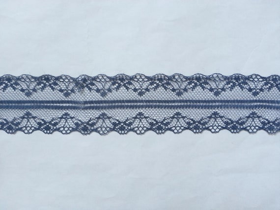navy lace trim