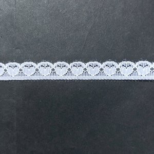 10 Yards of Half Inch Heart White Lace Trim/ 10 Yards of Half Inch Heart White Lace Ribbon, Approx. 0.6" (1.4 cm)