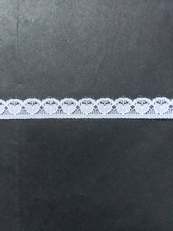 10 Yards of Half Inch Heart White Lace Trim/ 10 Yards of Half Inch Heart White  Lace Ribbon, Approx. 0.6 1.4 Cm 