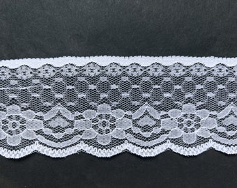 10 Yards of White Lace Trim/ 10 Yards of White Lace Ribbon, Approx. 2.5" (6.5 cm)