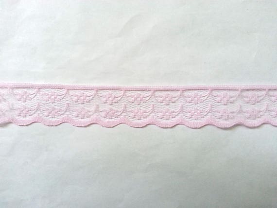 10 Yards of Pink Lace Ribbon/ Pink Lace Trim 0.87 2.2 Cm 