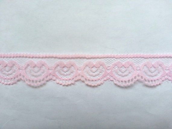 10 Yards of Pink Lace Trim/ 10 Yards of Pink Lace Ribbon approx. 2.2 Cm/  0.9 