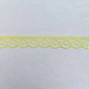10 Yards of Half Inch Yellow Lace Ribbon/ 10 Yards of Half Inch Yellow Lace Trim, Approx.  0.5" (1.3 cm)