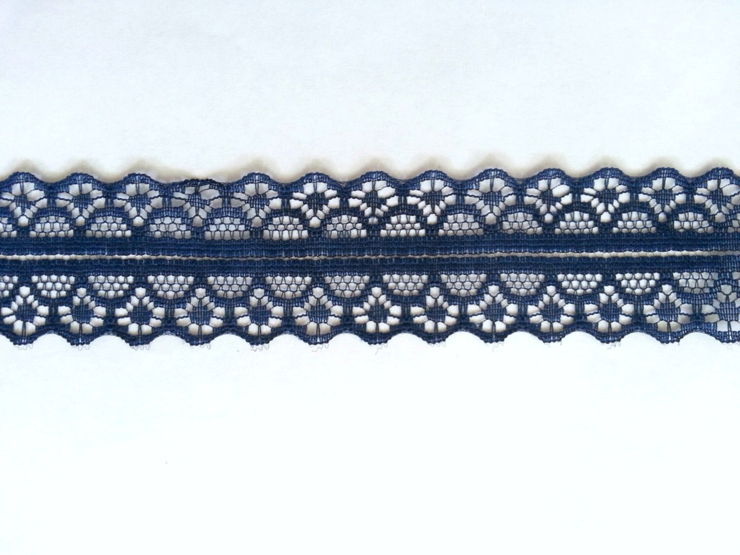 navy lace trim
