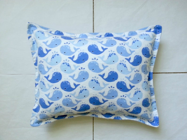 Blue Whales Mixed Patterns Flannel Toddler Pillowcase Kid Etsy