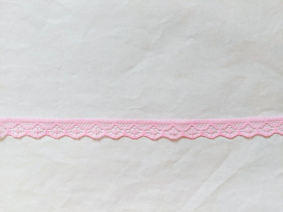 10 Yards of Pink Lace Trim/ Pink Lace Ribbon 1.1 (2.8 cm)