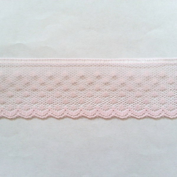 10 Yards of Light Pink Dots Lace Trim/ 10 Yards of Light Pink Dots Lace Ribbon (Approx.  1.14"/ 2.9 cm)