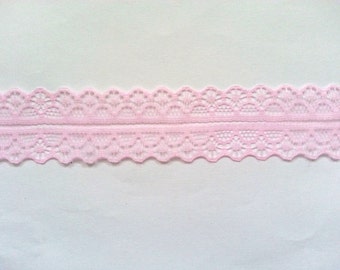 10 Yards of Pink Lace Trim/ Pink Lace Ribbon 1.1 (2.8 cm)