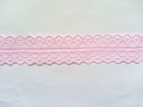 10 Yards of Pink Lace Trim/ 10 Yards of Pink Lace Ribbon approx. 2.2 Cm/  0.9 
