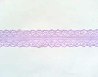 10 Yards of Purple Lace Ribbon/ Lavender Lace Trim/ Lavender Lace Ribbon 1.1" (2.8 cm)