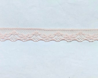 10 Yards of Peach Lace Ribbon/ Peach Lace Trim Approx. 0.7" (1.8 cm)