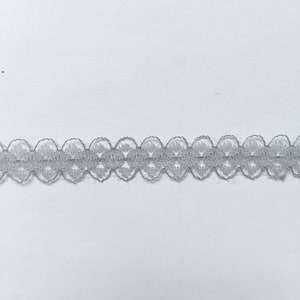 10 Yards of Light Grey Lace Trim/ Light Grey lace Ribbon Approx. 0.55&quot; (14 mm)