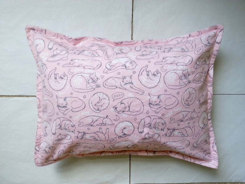 Cat Nap Flannel Toddler Pillowcase Kid Pillowcase Child Pillowcase Travel Pillowcase Girl Pillowcase 13 X 19 and 14 X 20