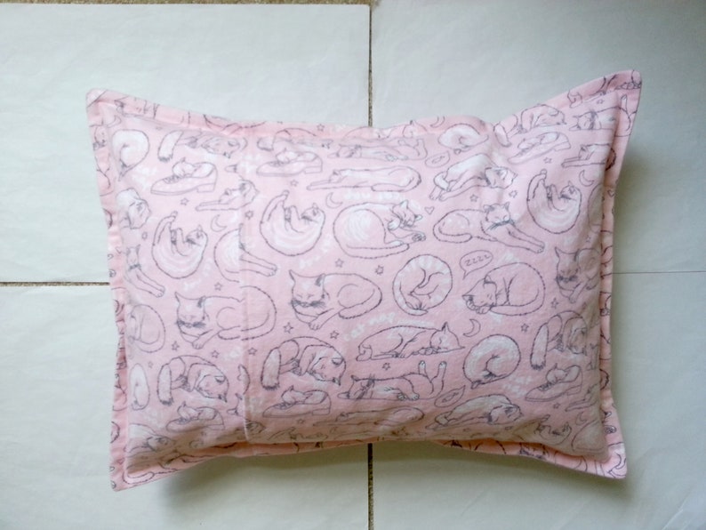 Cat Nap Flannel Toddler Pillowcase Kid Pillowcase Child Pillowcase Travel Pillowcase Girl Pillowcase 13 X 19 and 14 X 20