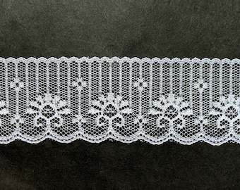 10 Yards of White Lace Trim/ 10 Yards of White Lace Ribbon, Approx. 2 inch/ 5 cm Wide