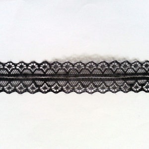 10 Yards of Black Lace Trim/ Lace Ribbon 1.1" (2.8 cm)