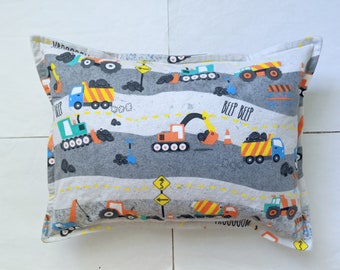 Construction Site Flannel Toddler Pillowcase/ Kid Pillowcase/ Child Pillowcase/ Travel Pillowcase/ Boy Pillowcase (13" X 19" and 14" X 20")