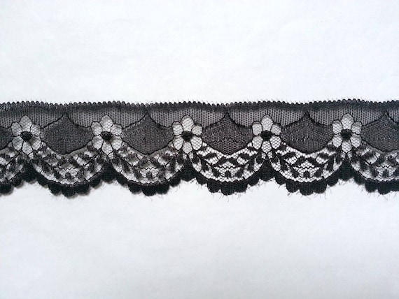 10 Yards of Black Lace Trim/ 10 Yards of Black Lace Ribbon, 1.6